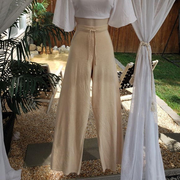 Zara Pants - Cream wide leg pants